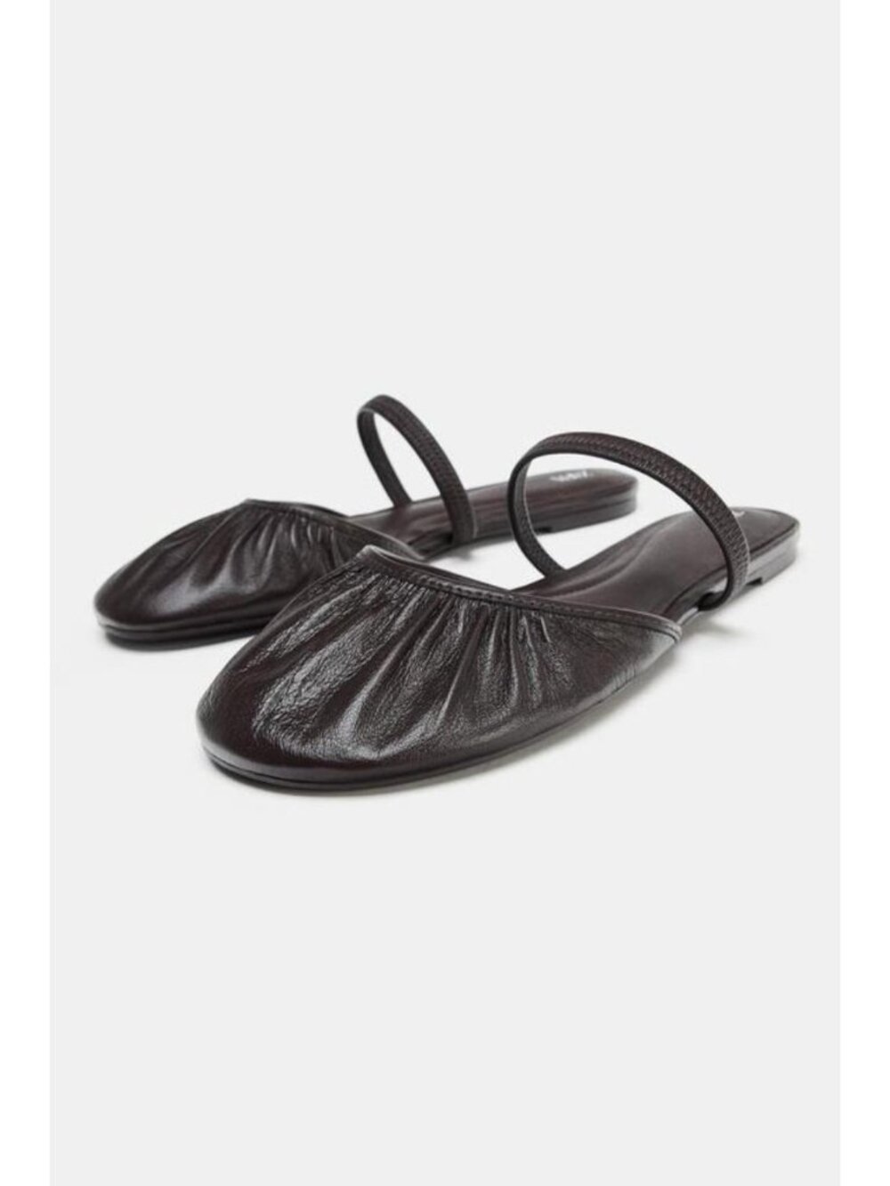 ZARA LEATHER SLINGBACK BALLET FLATS